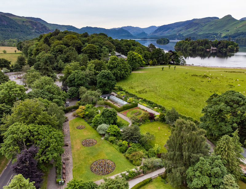 Aerial View of Hope Park with Derwentwater in the background
